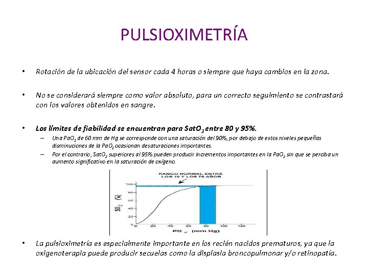 PULSIOXIMETRÍA • Rotación de la ubicación del sensor cada 4 horas o siempre que