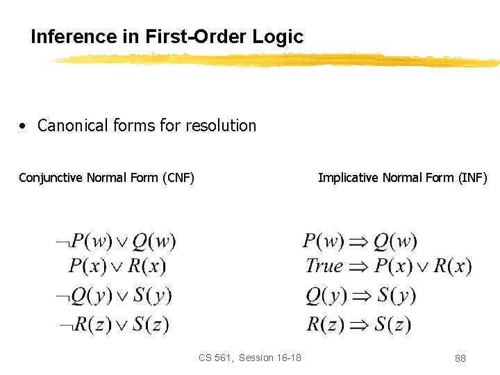 Inference In Firstorder Logic Proofs Unification Generalized Modus