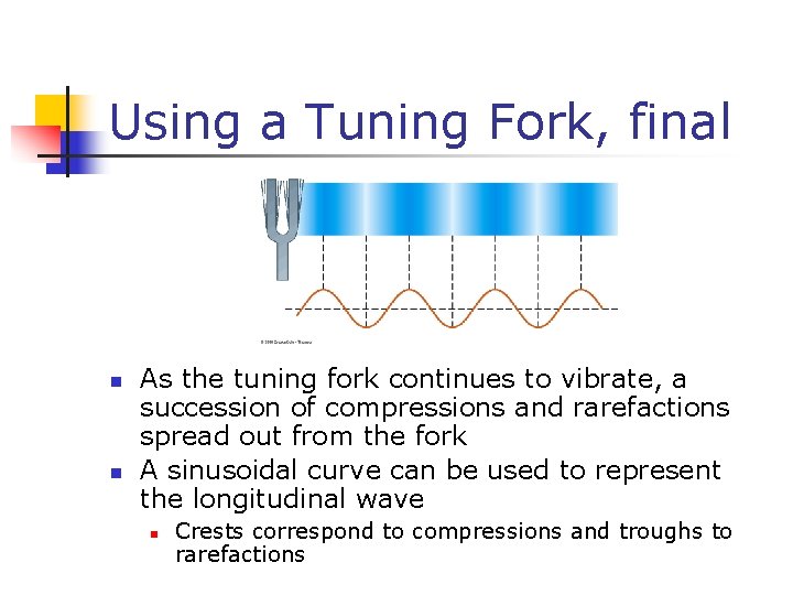 Using a Tuning Fork, final n n As the tuning fork continues to vibrate,