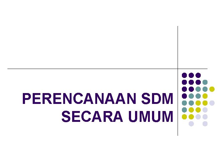 PERENCANAAN SDM SECARA UMUM 