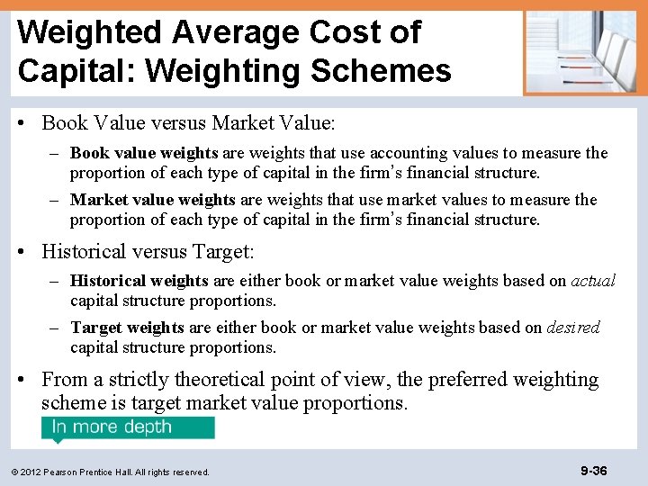 Weighted Average Cost of Capital: Weighting Schemes • Book Value versus Market Value: –