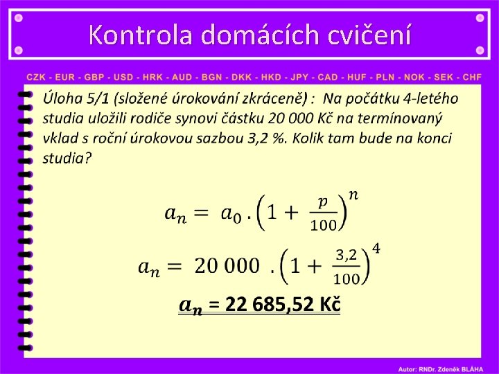 Kontrola domácích cvičení • 