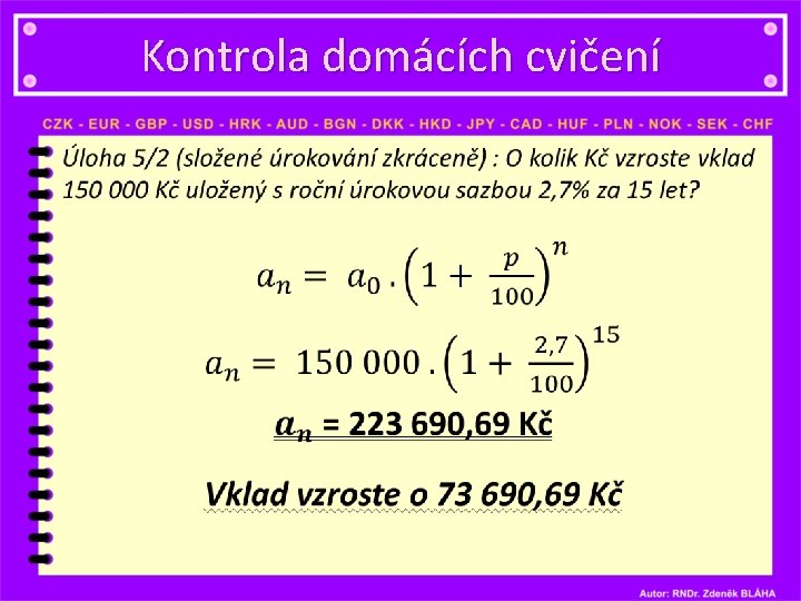 Kontrola domácích cvičení • 