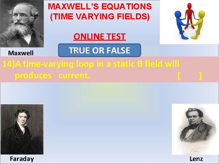 MAXWELL’S EQUATIONS (TIME VARYING FIELDS) ONLINE TEST TRUE OR FALSE Maxwell 14)A time-varying loop