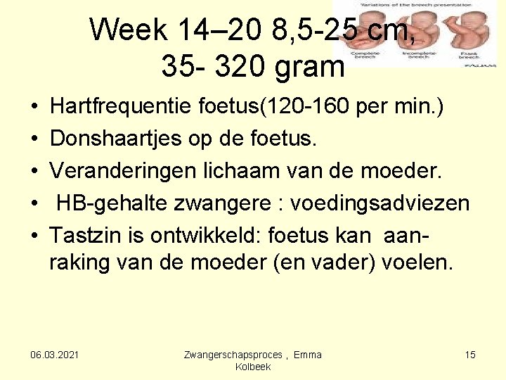 Week 14– 20 8, 5 -25 cm, 35 - 320 gram • • •