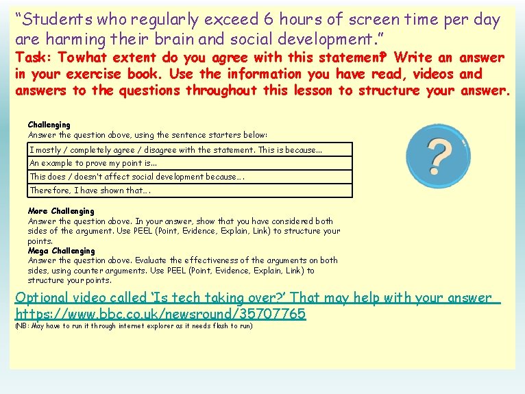 “Students who regularly exceed 6 hours of screen time per day are harming their