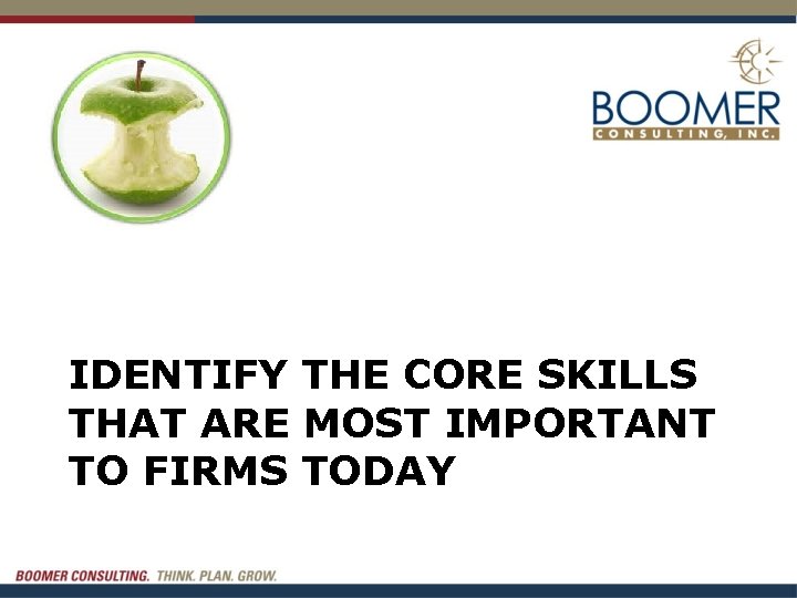 IDENTIFY THE CORE SKILLS THAT ARE MOST IMPORTANT TO FIRMS TODAY 