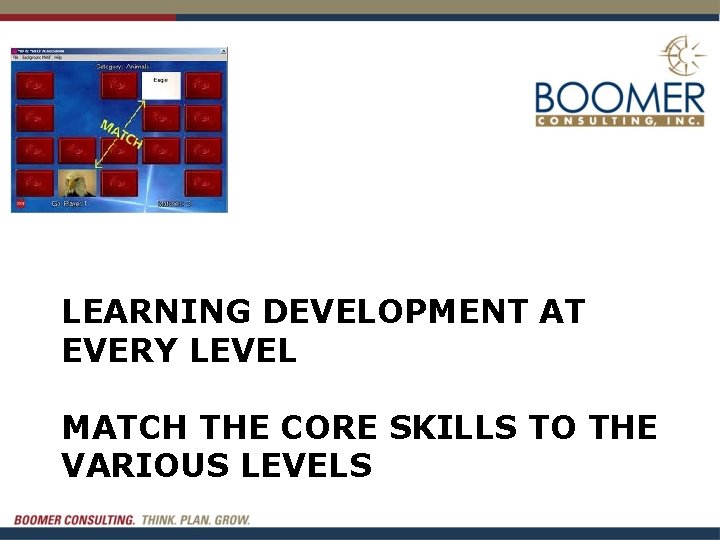 LEARNING DEVELOPMENT AT EVERY LEVEL MATCH THE CORE SKILLS TO THE VARIOUS LEVELS 