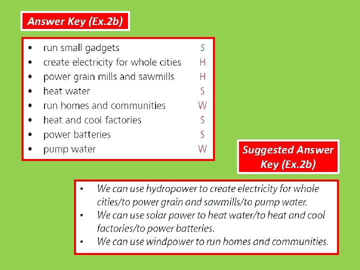 Answer Key (Ex. 2 b) Suggested Answer Key (Ex. 2 b) 
