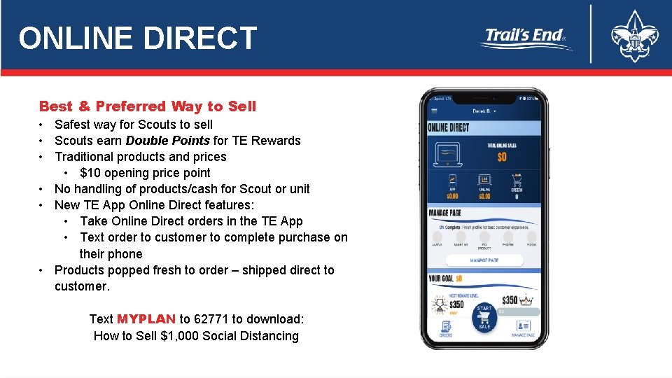 ONLINE DIRECT Best & Preferred Way to Sell • Safest way for Scouts to