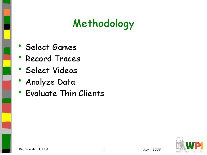 Methodology • Select Games • Record Traces • Select Videos • Analyze Data • Methodology • Select Games • Record Traces • Select Videos • Analyze Data •