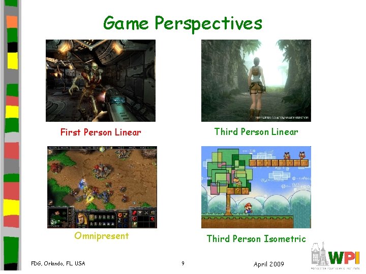 Game Perspectives First Person Linear Third Person Linear Omnipresent Third Person Isometric FDG, Orlando, Game Perspectives First Person Linear Third Person Linear Omnipresent Third Person Isometric FDG, Orlando,