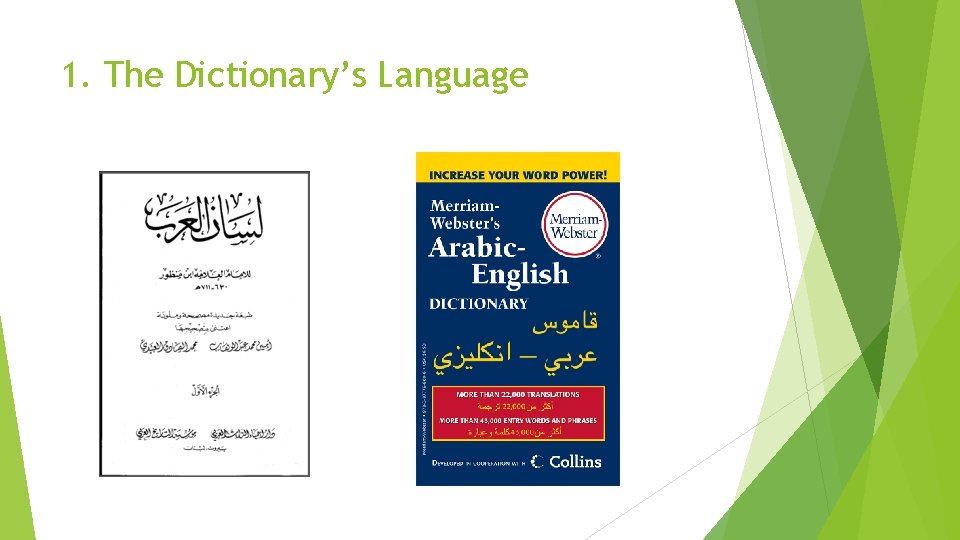 1. The Dictionary’s Language 