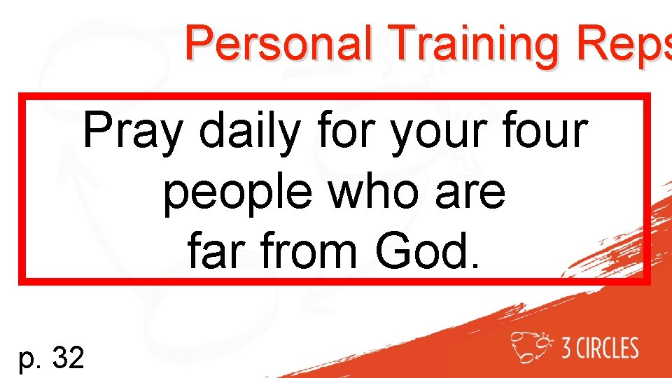 Personal Training Reps Pray daily for your four people who are far from God.