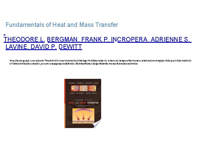 Fundamentals of Heat and Mass Transfer THEODORE L. BERGMAN, FRANK P. INCROPERA, ADRIENNE S.