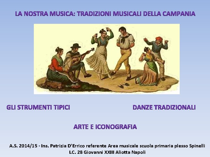  A. S. 2014/15 - Ins. Patrizia D’Errico referente Area musicale scuola primaria plesso