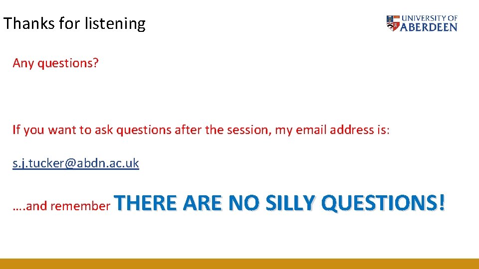 Thanks for listening Any questions? If you want to ask questions after the session,