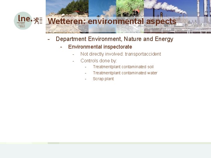 Wetteren: environmental aspects - Department Environment, Nature and Energy - Environmental inspectorate - Not