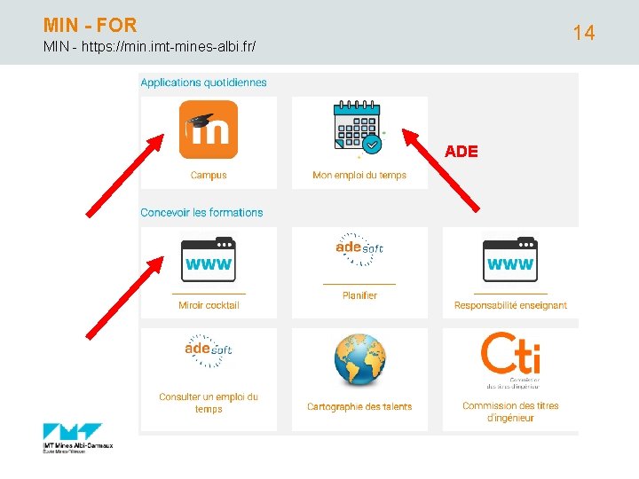 MIN - FOR 14 MIN - https: //min. imt-mines-albi. fr/ ADE 