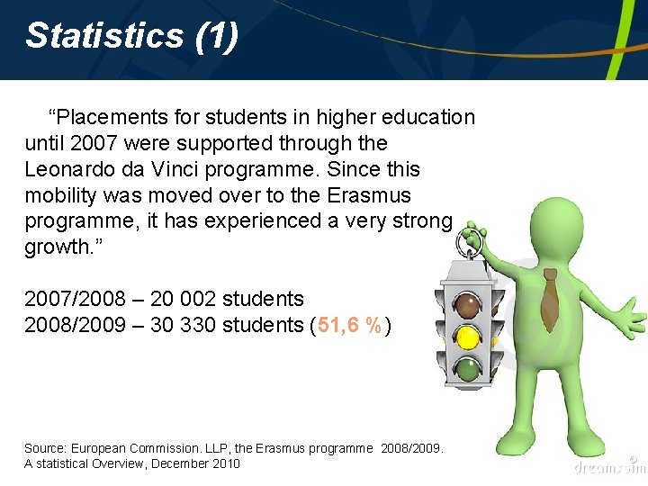 Statistics (1) “Placements for students in higher education until 2007 were supported through the Statistics (1) “Placements for students in higher education until 2007 were supported through the
