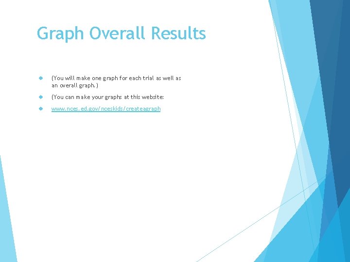 Graph Overall Results (You will make one graph for each trial as well as Graph Overall Results (You will make one graph for each trial as well as
