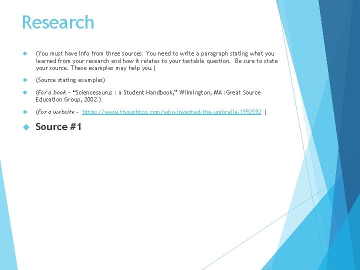 Research (You must have info from three sources. You need to write a paragraph Research (You must have info from three sources. You need to write a paragraph