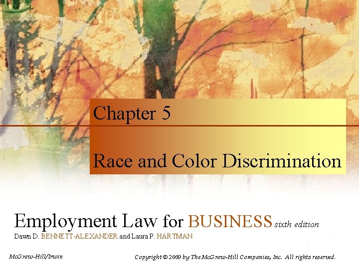 Chapter 5 Race and Color Discrimination Employment Law