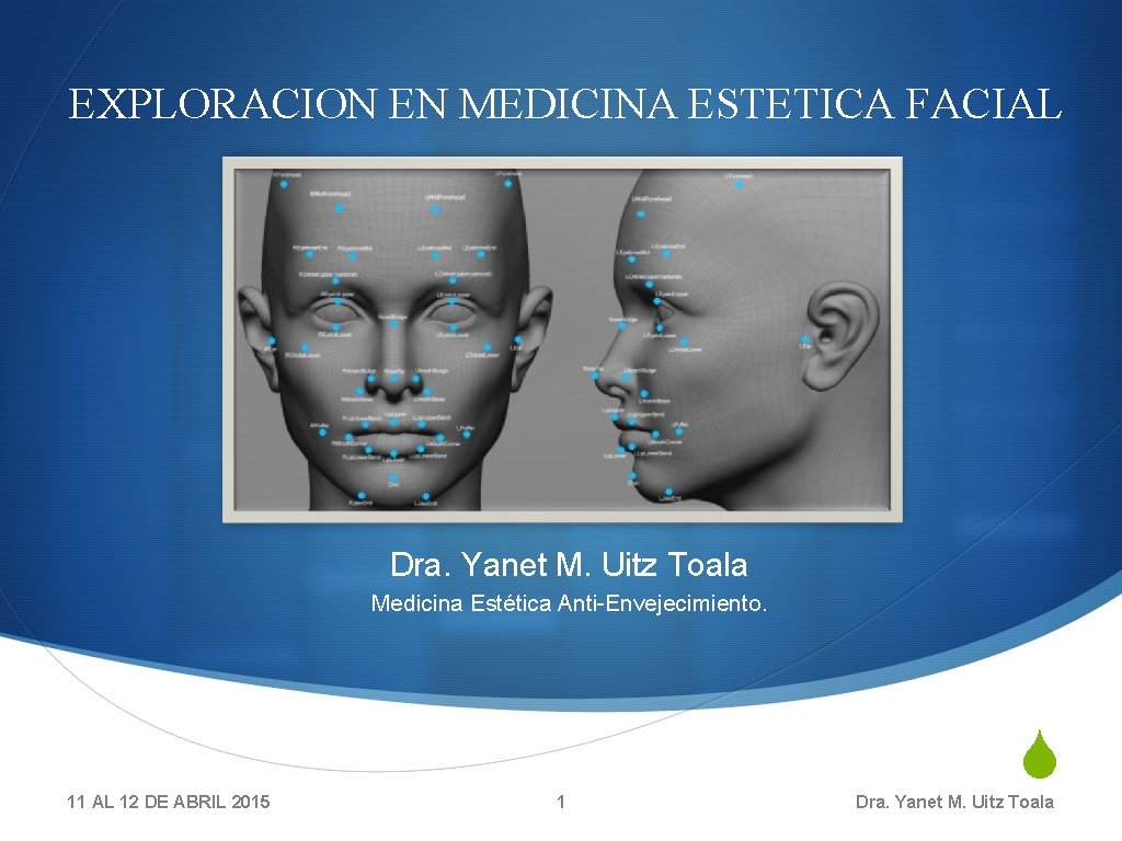 EXPLORACION EN MEDICINA ESTETICA FACIAL Dra. Yanet M. Uitz Toala Medicina Estética Anti-Envejecimiento. 11