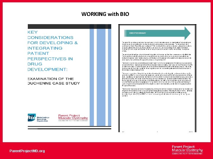 WORKING with BIO Parent. Project. MD. org 9 