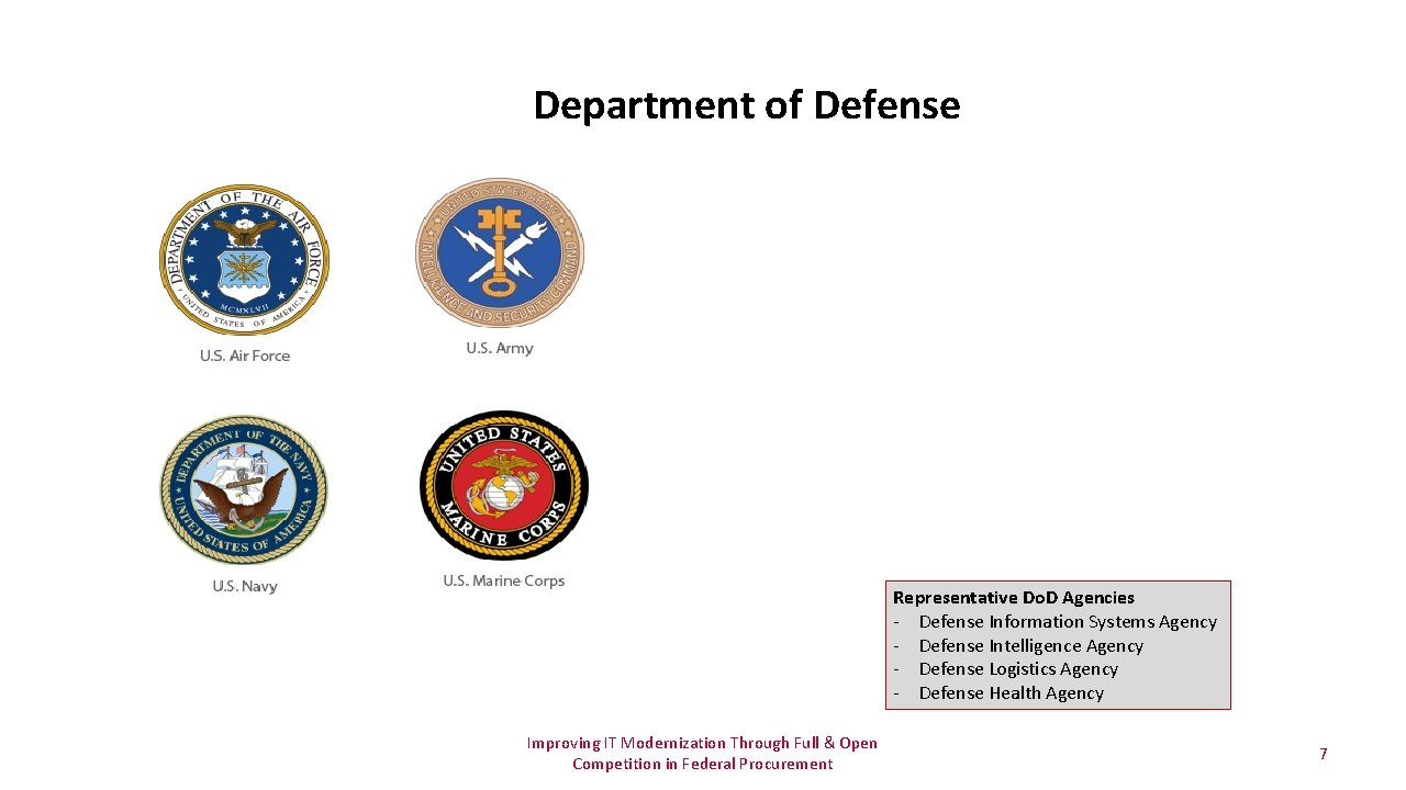 Department of Defense Representative Do. D Agencies - Defense Information Systems Agency - Defense Department of Defense Representative Do. D Agencies - Defense Information Systems Agency - Defense