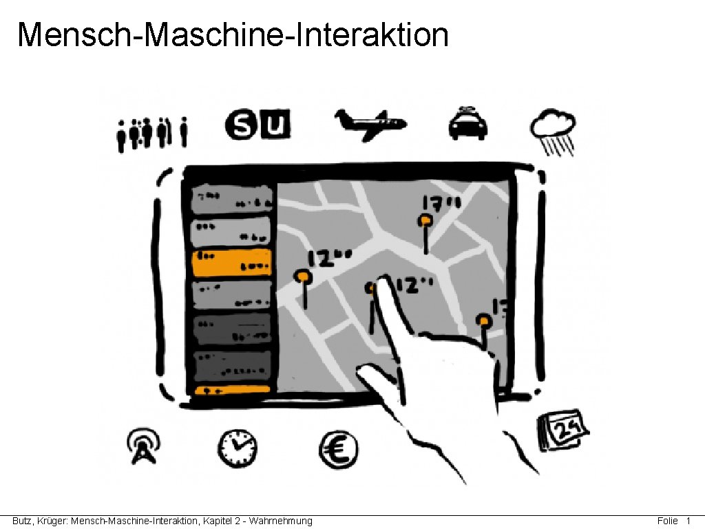 Mensch-Maschine-Interaktion Butz, Krüger: Mensch-Maschine-Interaktion, Kapitel 2 - Wahrnehmung Folie 1 