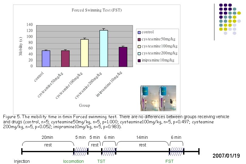 Figure 5. The mobility time in 6 min Forced swimming test. There are no