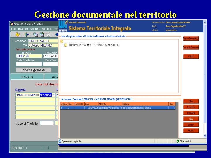 Gestione documentale nel territorio 