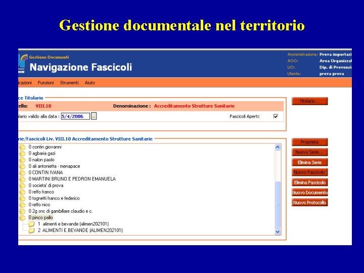 Gestione documentale nel territorio 