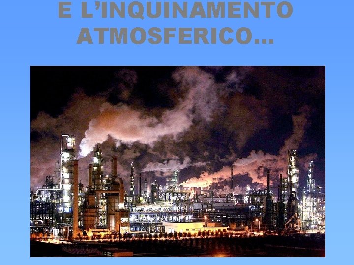 E L’INQUINAMENTO ATMOSFERICO… E L’INQUINAMENTO ATMOSFERICO…