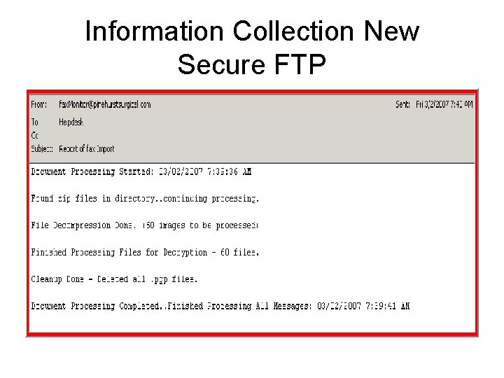Information Collection New Secure FTP 
