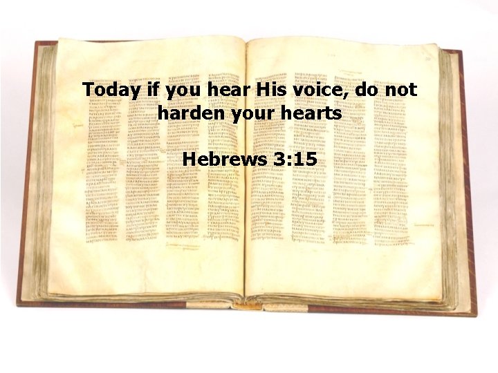 Today if you hear His voice, do not harden your hearts Hebrews 3: 15