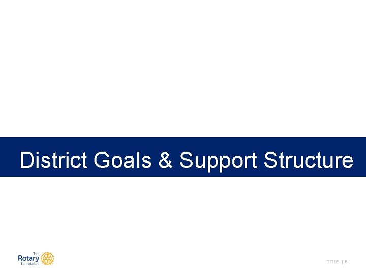 District Goals & Support Structure TITLE | 8 