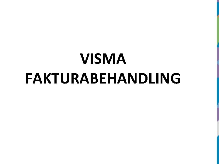 VISMA FAKTURABEHANDLING 