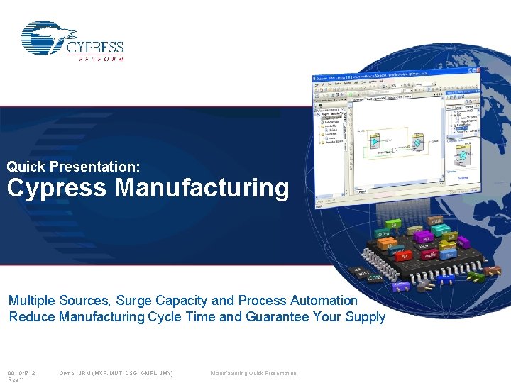 Quick Presentation: Cypress Manufacturing Multiple Sources, Surge Capacity and Process Automation Reduce Manufacturing Cycle