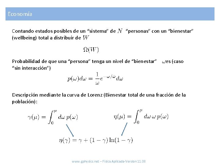 Economía Contando estados posibles de un “sistema” de (wellbeing) total a distribuir de “personas”