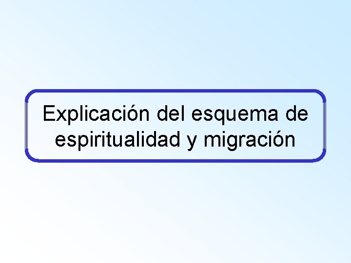 Explicación del esquema de espiritualidad y migración 