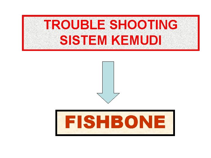 TROUBLE SHOOTING SISTEM KEMUDI FISHBONE 