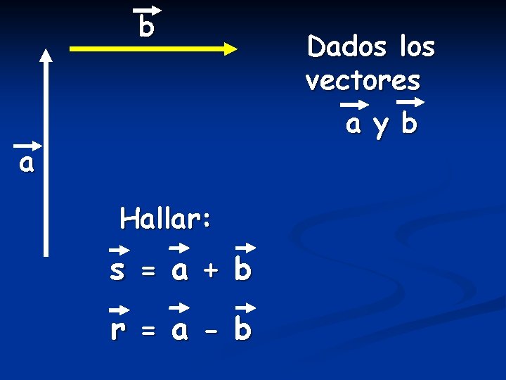 b a Hallar: s = a + b r = a - b Dados