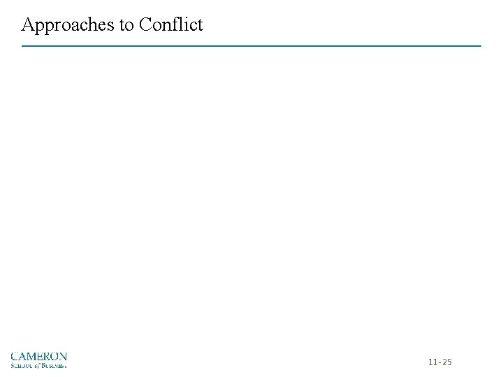 Approaches to Conflict 11 -25 