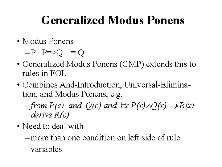 Logical Inference Chapter 9 Some Material Adopted From