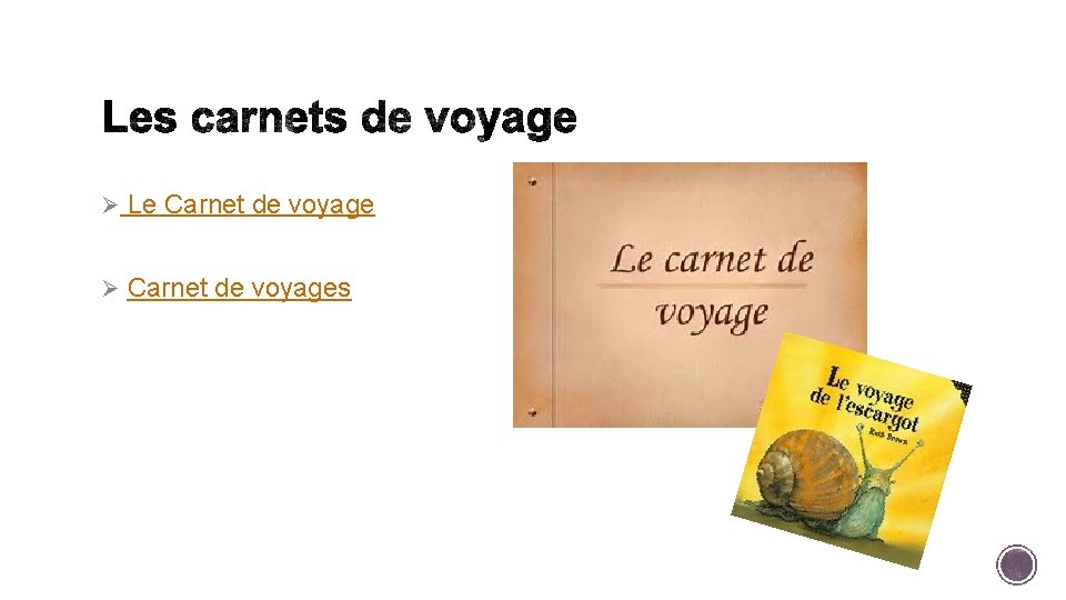 Ø Le Carnet de voyage Ø Carnet de voyages 