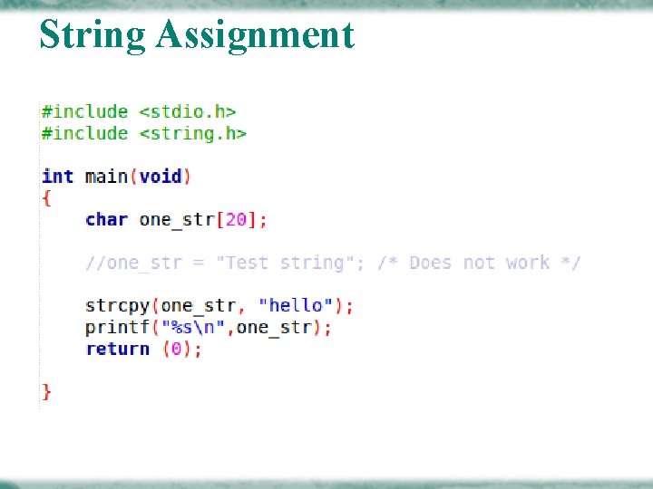 String Assignment 