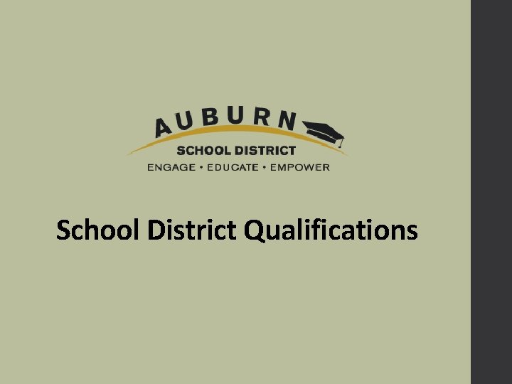 School District Qualifications 