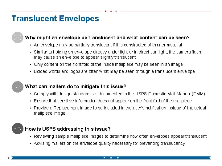 Translucent Envelopes Why might an envelope be translucent and what content can be seen?